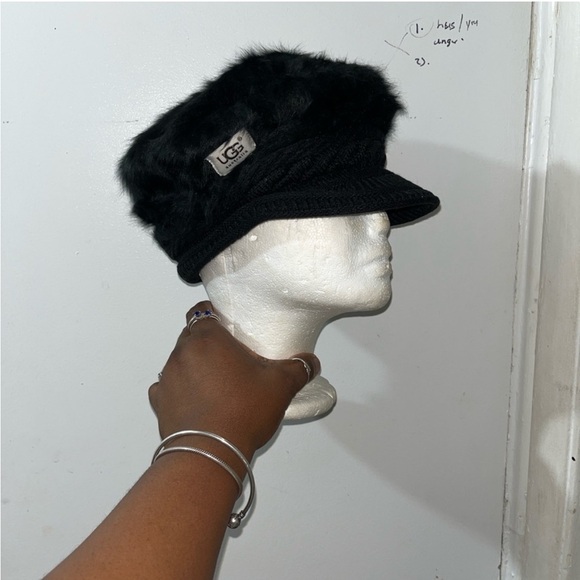 UGG Women's Black Faux Fur Hat - Picture 1 of 4